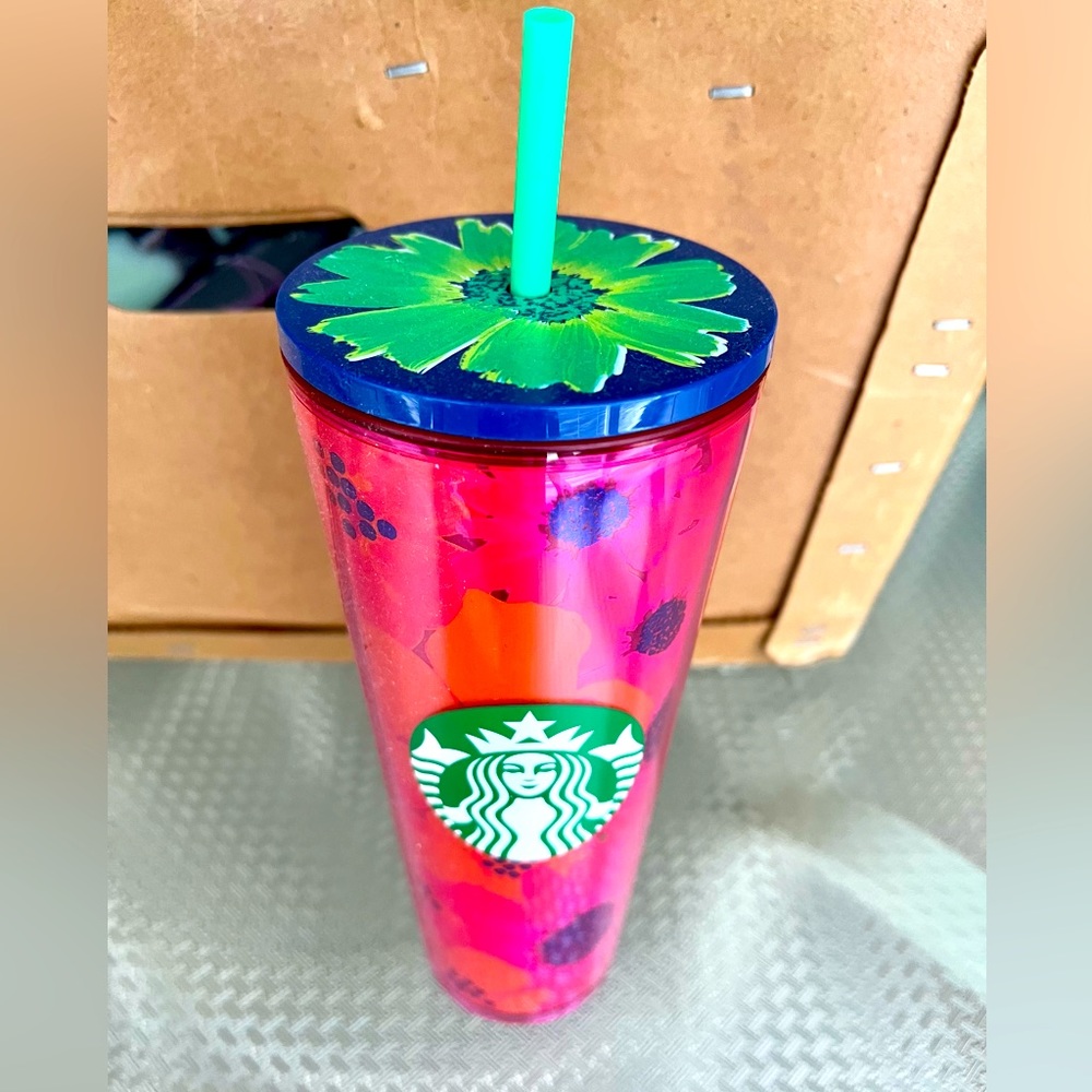 STARBUCKS Summer 2022 Tumbler Floral Hibiscus Blooms